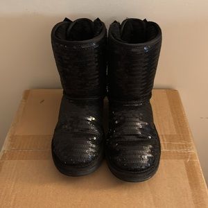 Black sequin Ugg boots